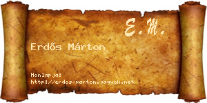 Erdős Márton névjegykártya