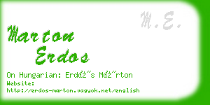 marton erdos business card